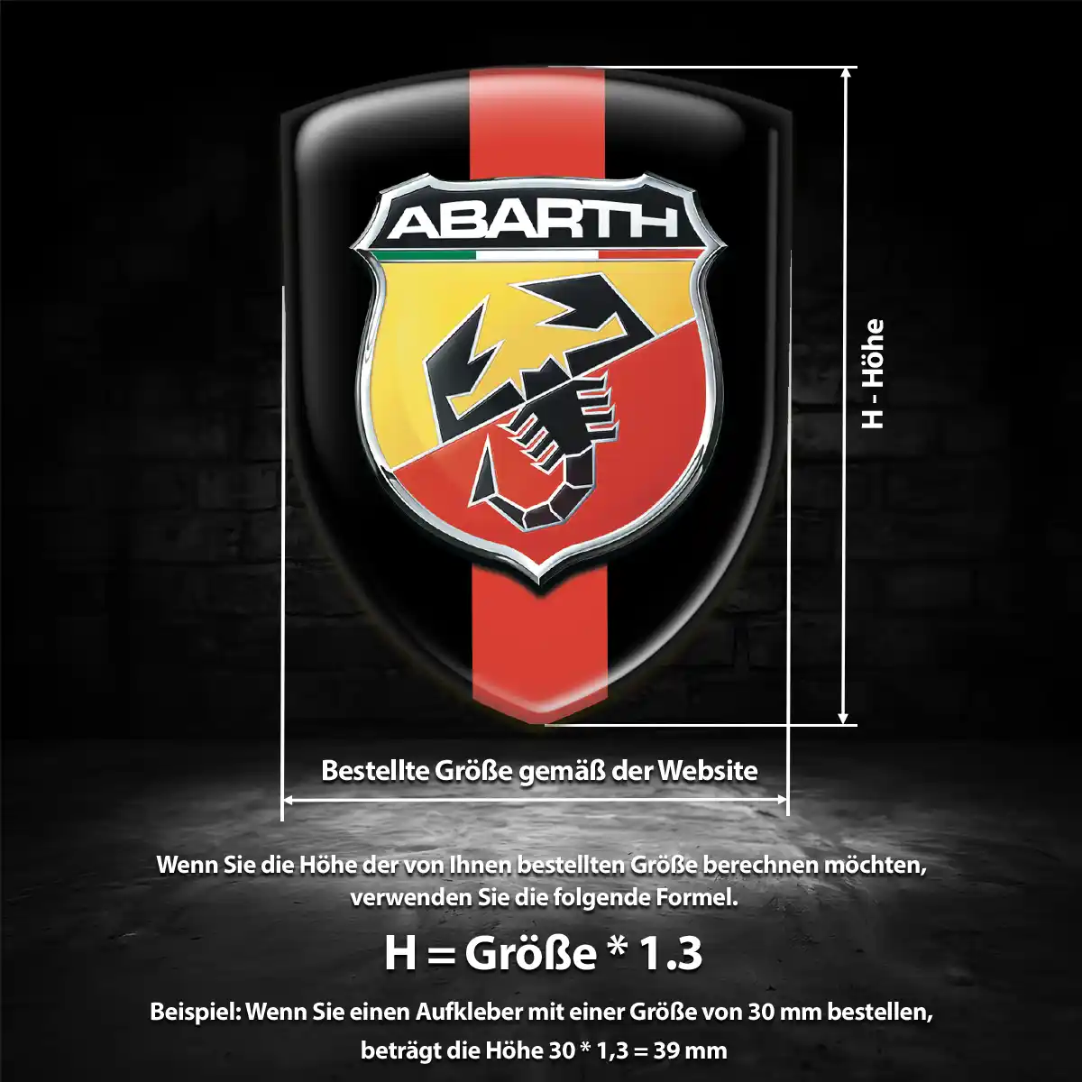 Abarth Silikon Aufkleber Embleme Höchste Qualität