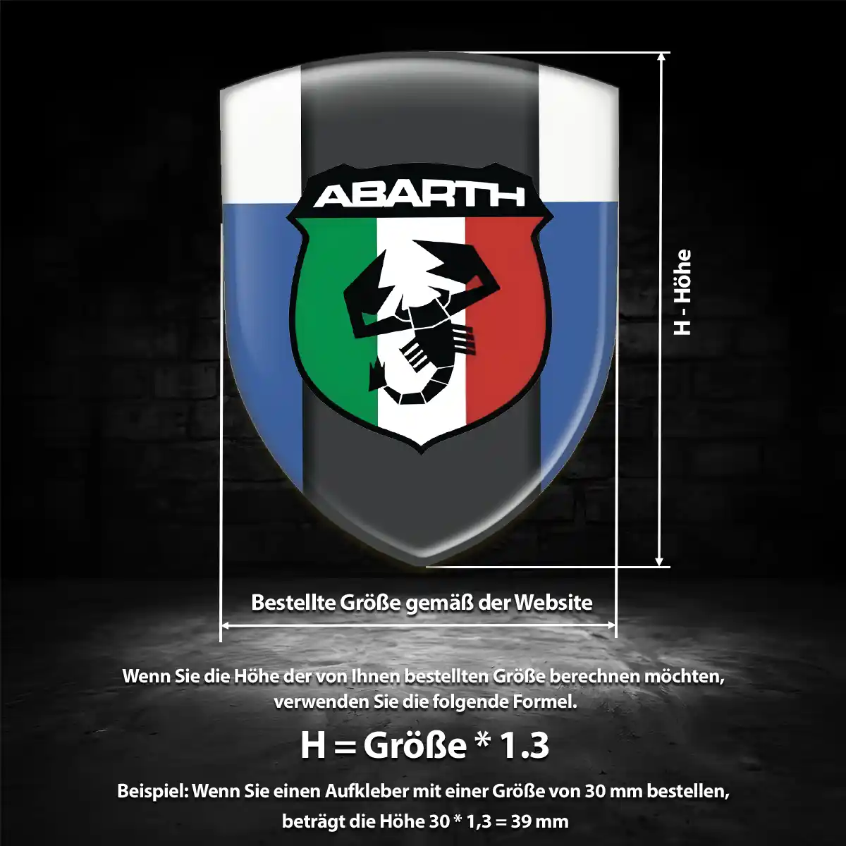 Abarth Silikon Aufkleber Embleme Luxus-Edition
