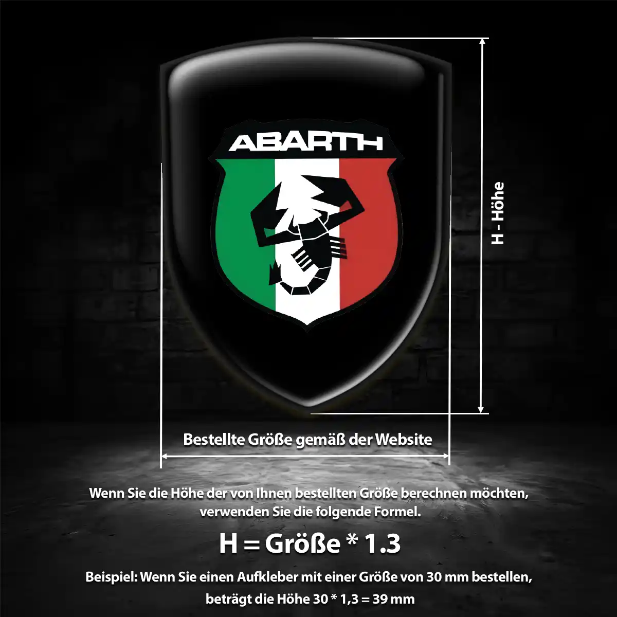 Abarth Silikon Aufkleber Embleme Markenedition