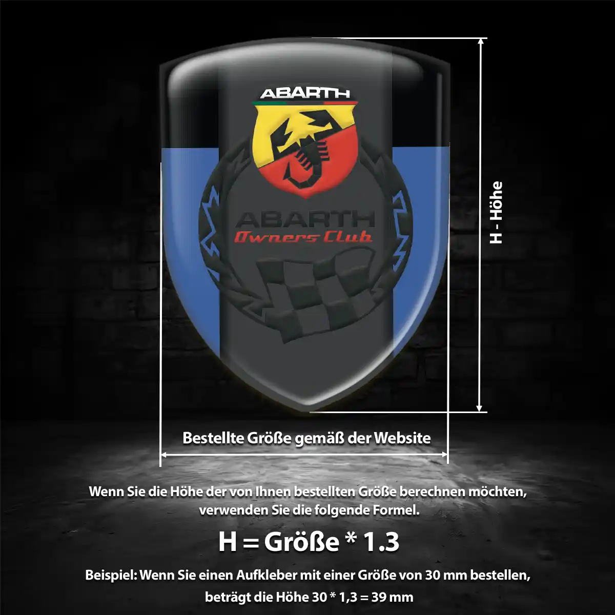 Abarth Silikon Aufkleber Embleme Spitzenqualität