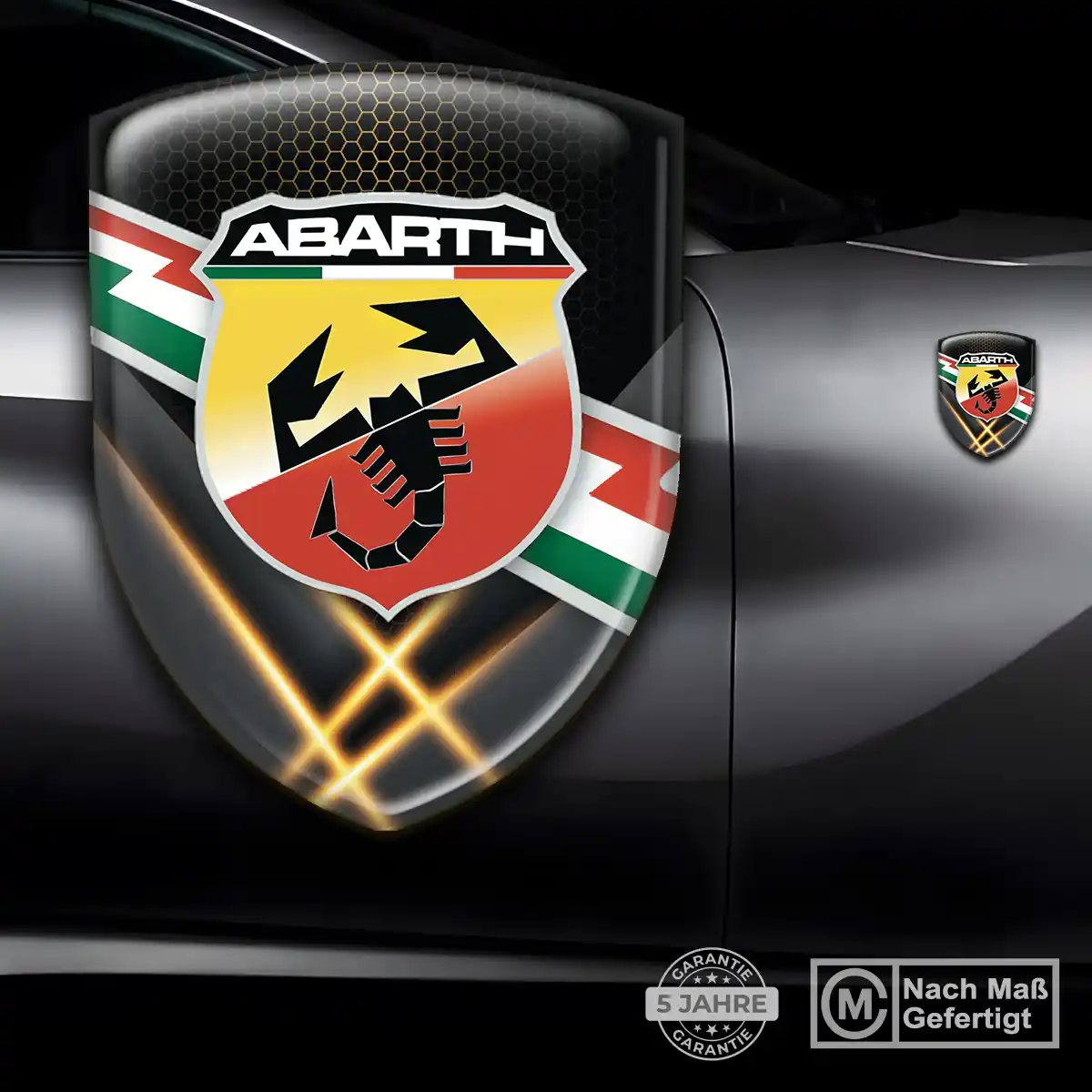 Abarth Silikon Aufkleber Embleme Tuningfahrzeug