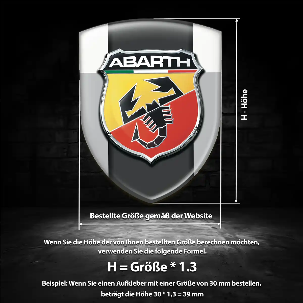 Abarth Silikon Aufkleber Erstklassige Qualität