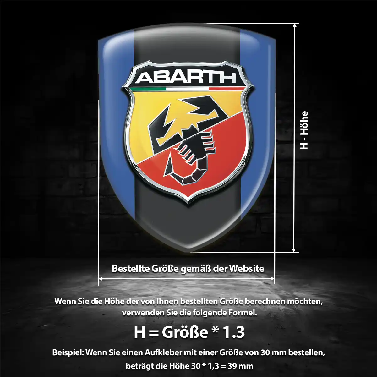 Abarth Silikon Aufkleber Hochwertiges Harz