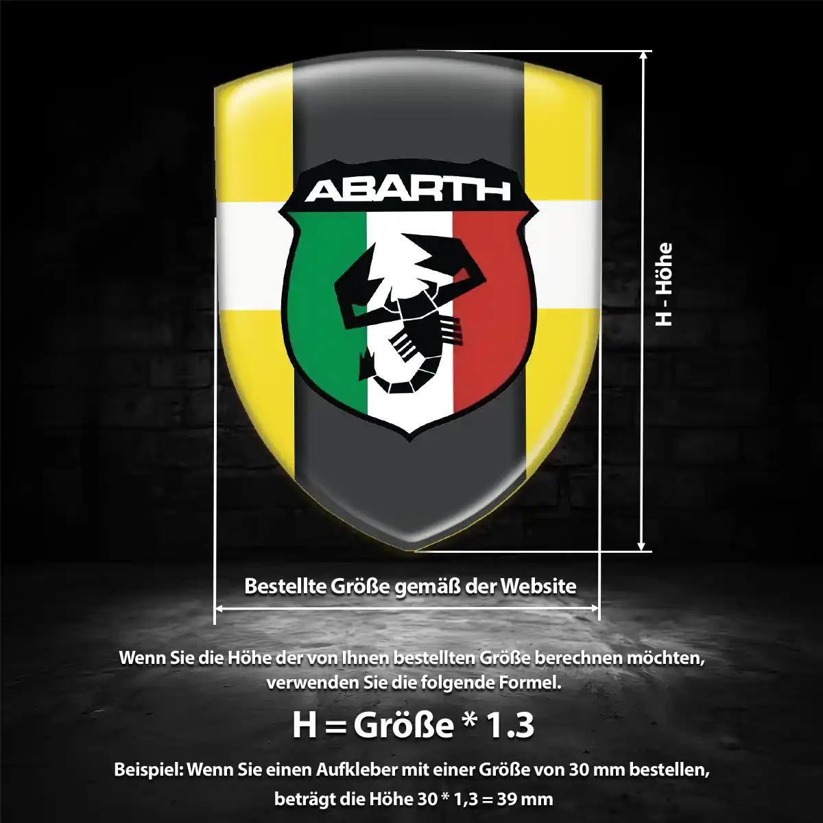 Abarth Silikon Aufkleber Hohe Qualität