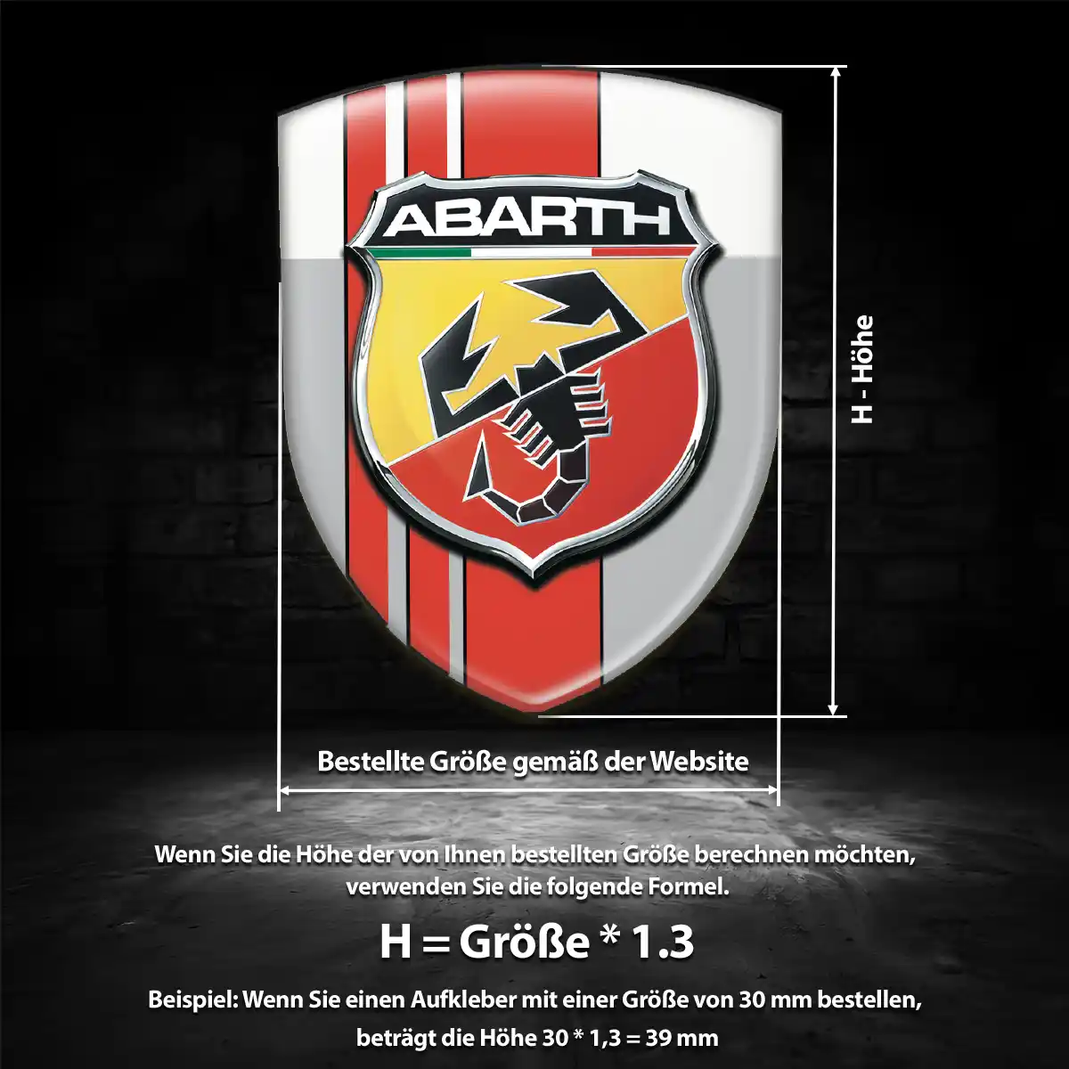 Abarth Silikon Aufkleber Luxus-Edition