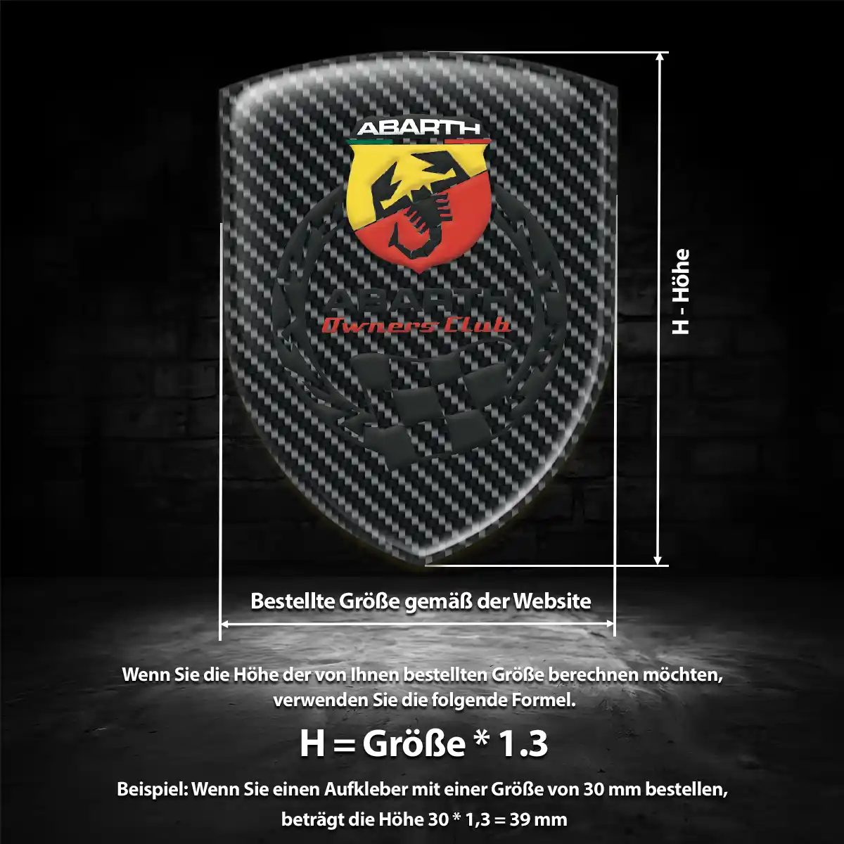 Abarth Silikon Aufkleber Spitzenqualität
