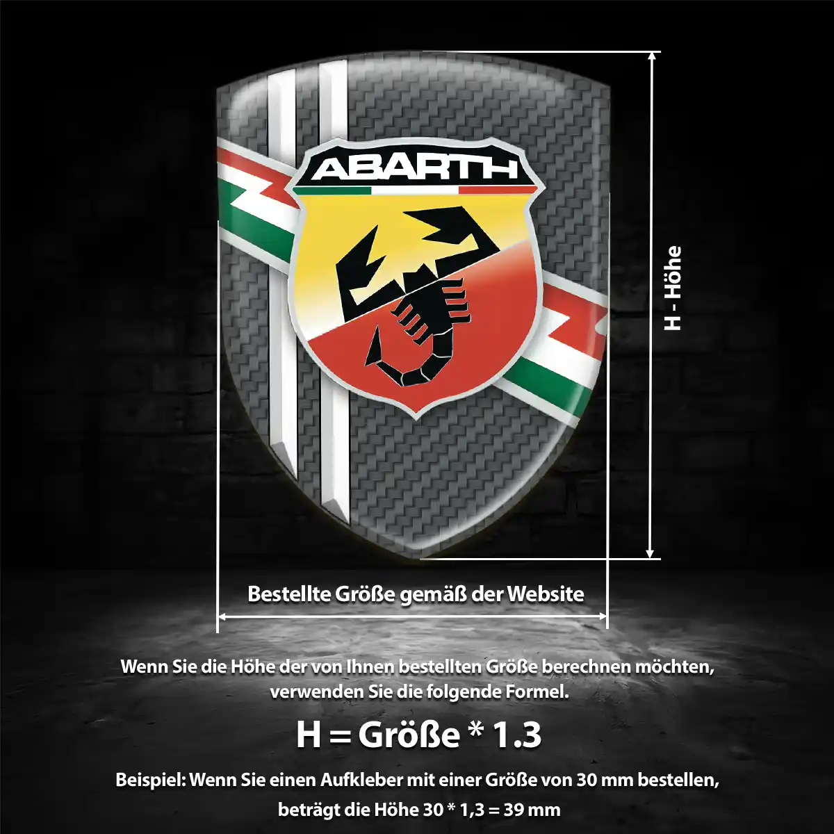 Abarth Silikon Aufkleber Stilvolles Design