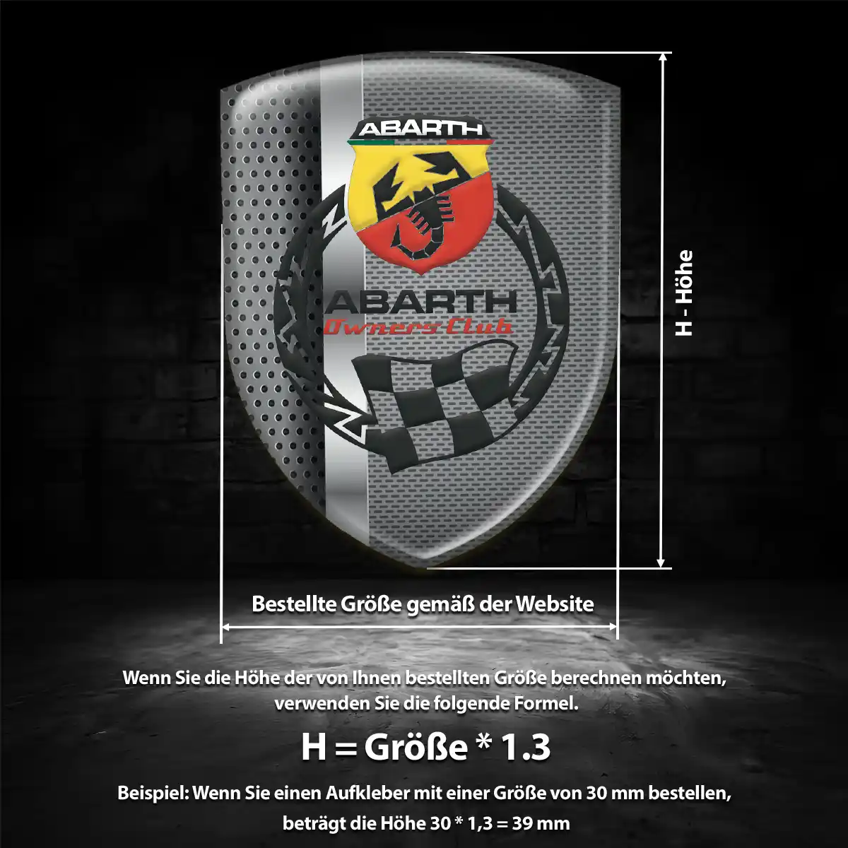 Abarth Silikon Aufkleber Wappen Anspruchsvolles Design