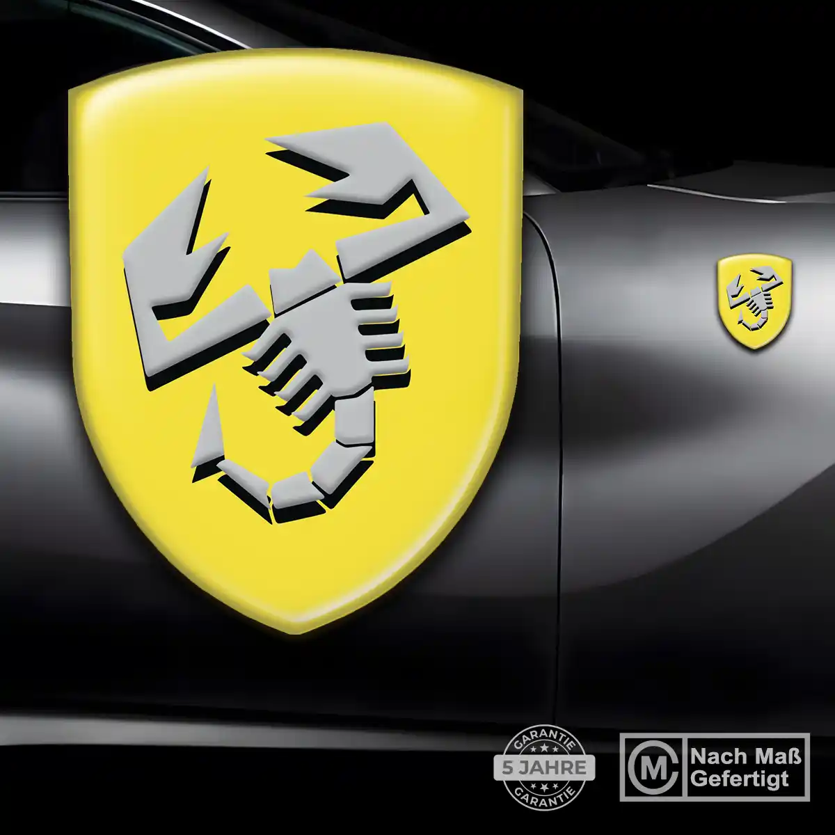 Abarth Silikon Aufkleber Wappen Auto Edles Design