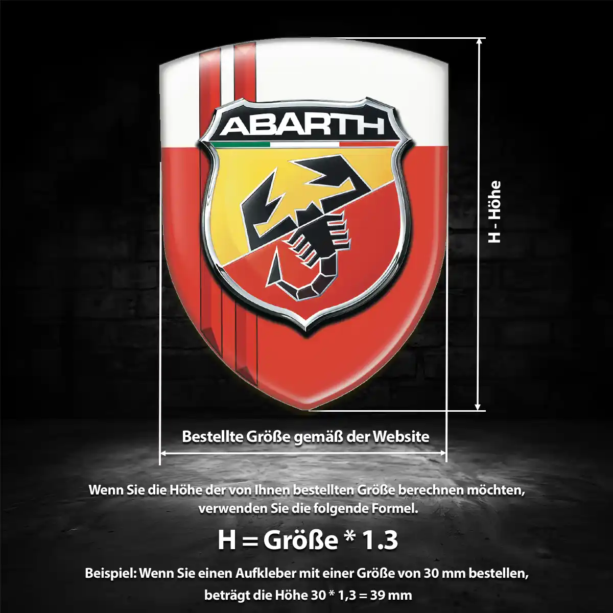Abarth Silikon Aufkleber Wappen Auto Höchste Qualität
