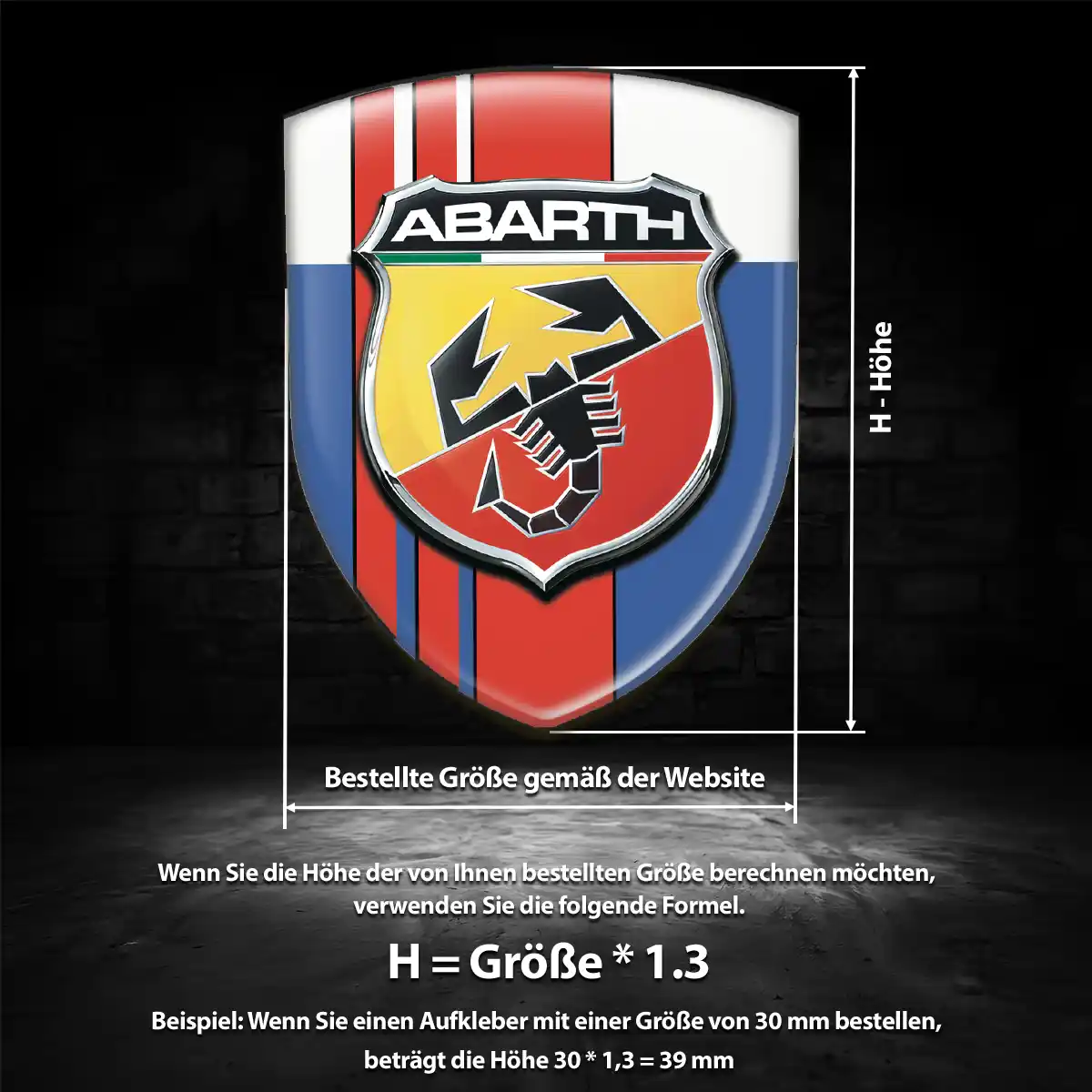 Abarth Silikon Aufkleber Wappen Auto Hochwertiges Harz
