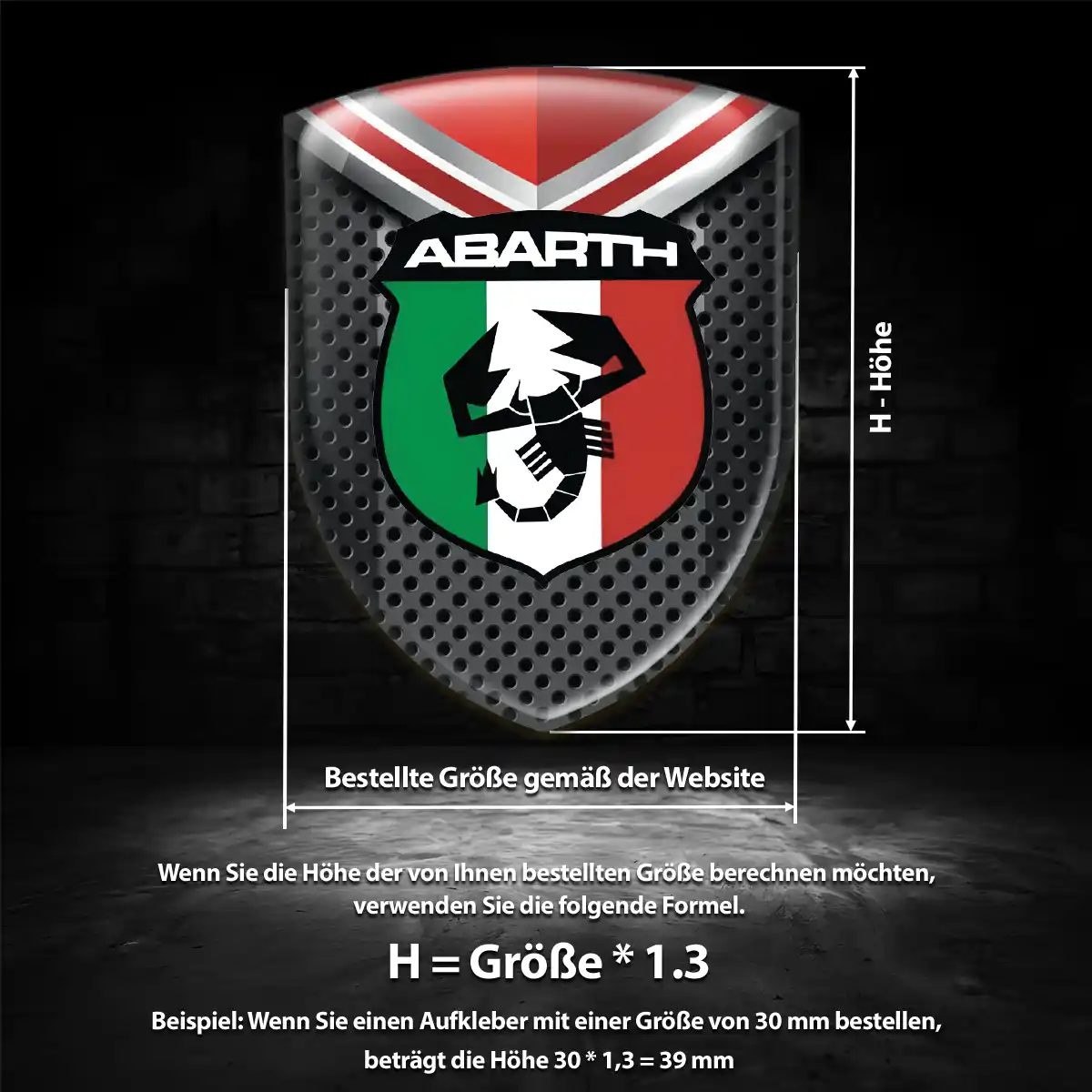 Abarth Silikon Aufkleber Wappen Auto Limitierte Auflage