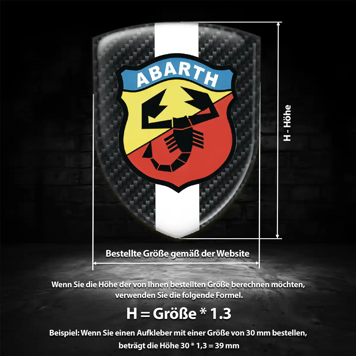 Abarth Silikon Aufkleber Wappen Auto Luxus-Edition