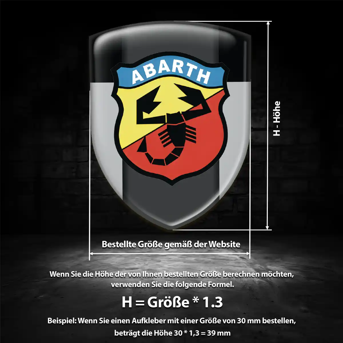 Abarth Silikon Aufkleber Wappen Auto Markenedition