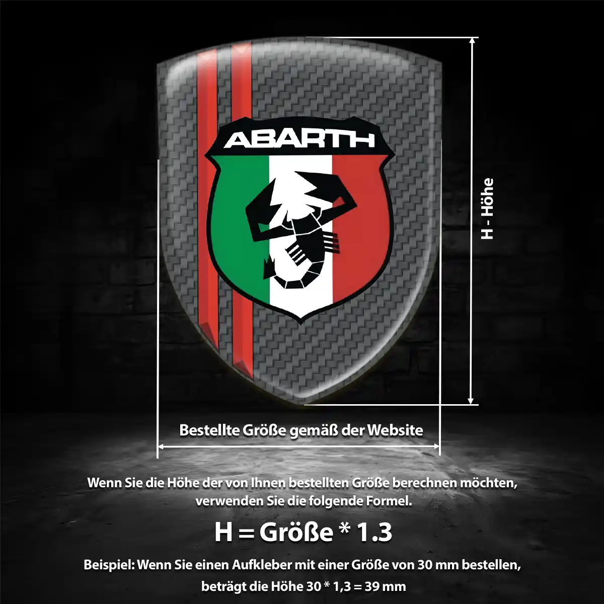 Abarth Silikon Aufkleber Wappen Auto Modernes Design