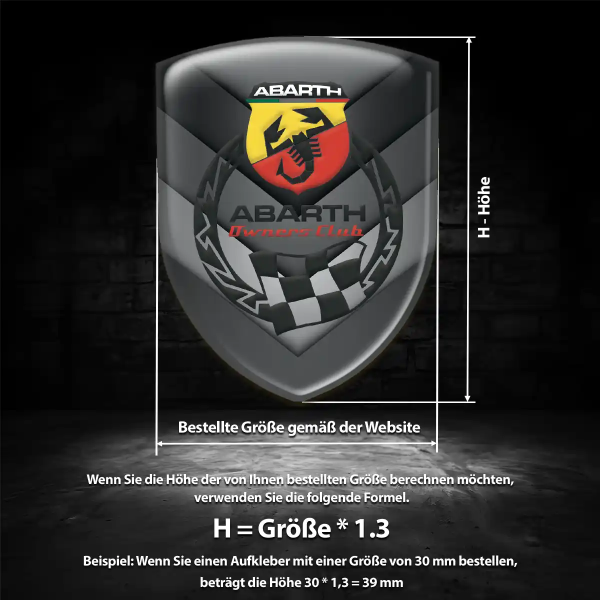 Abarth Silikon Aufkleber Wappen Auto Premiumqualität
