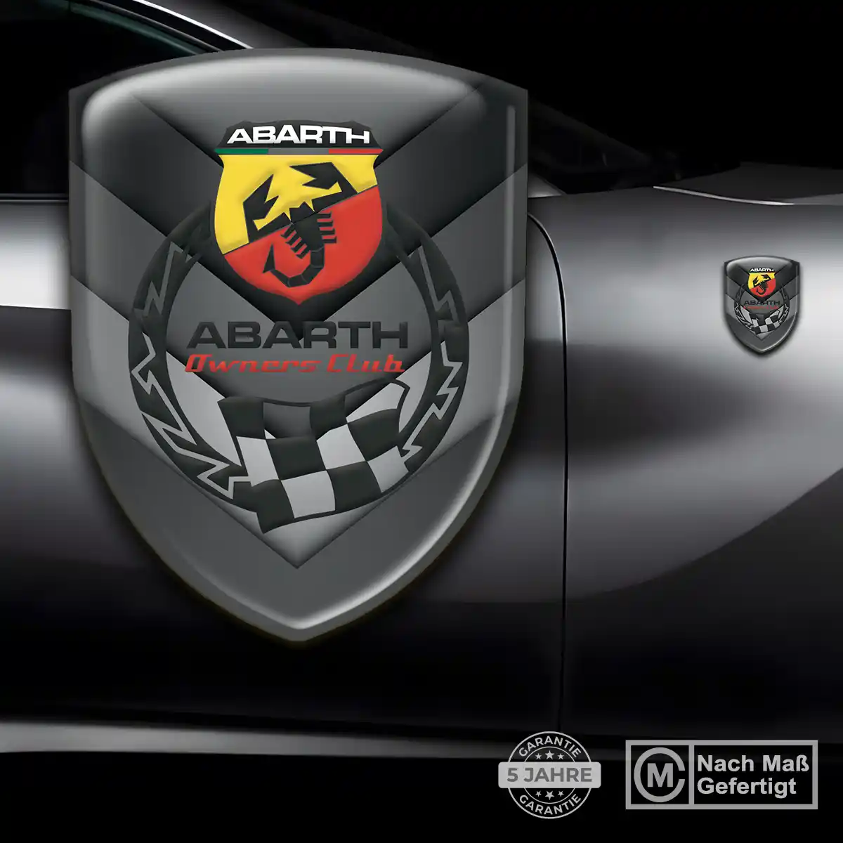 Abarth Silikon Aufkleber Wappen Auto Premiumqualität