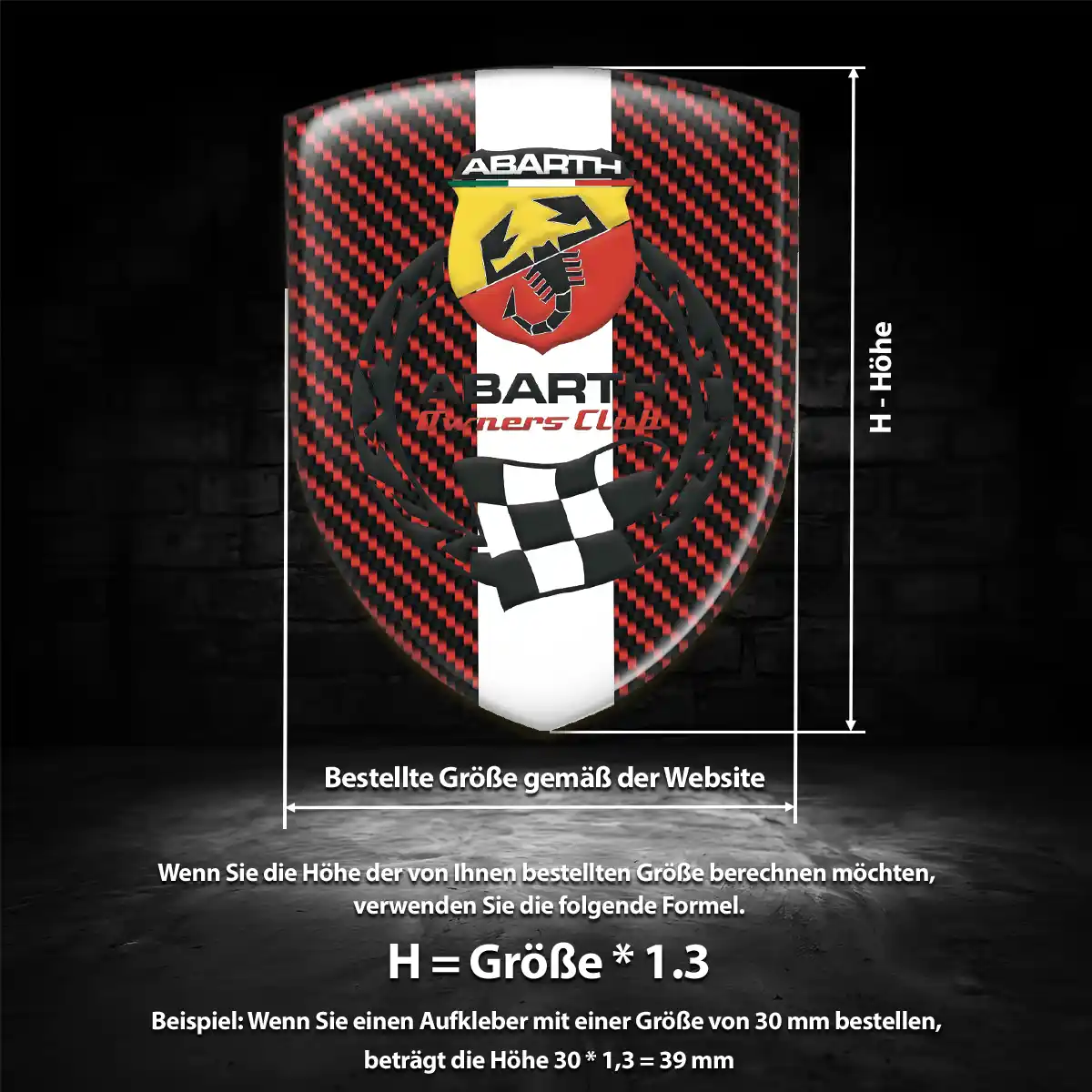 Abarth Silikon Aufkleber Wappen Auto Tuningfahrzeug