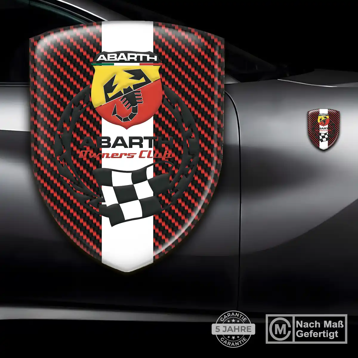 Abarth Silikon Aufkleber Wappen Auto Tuningfahrzeug