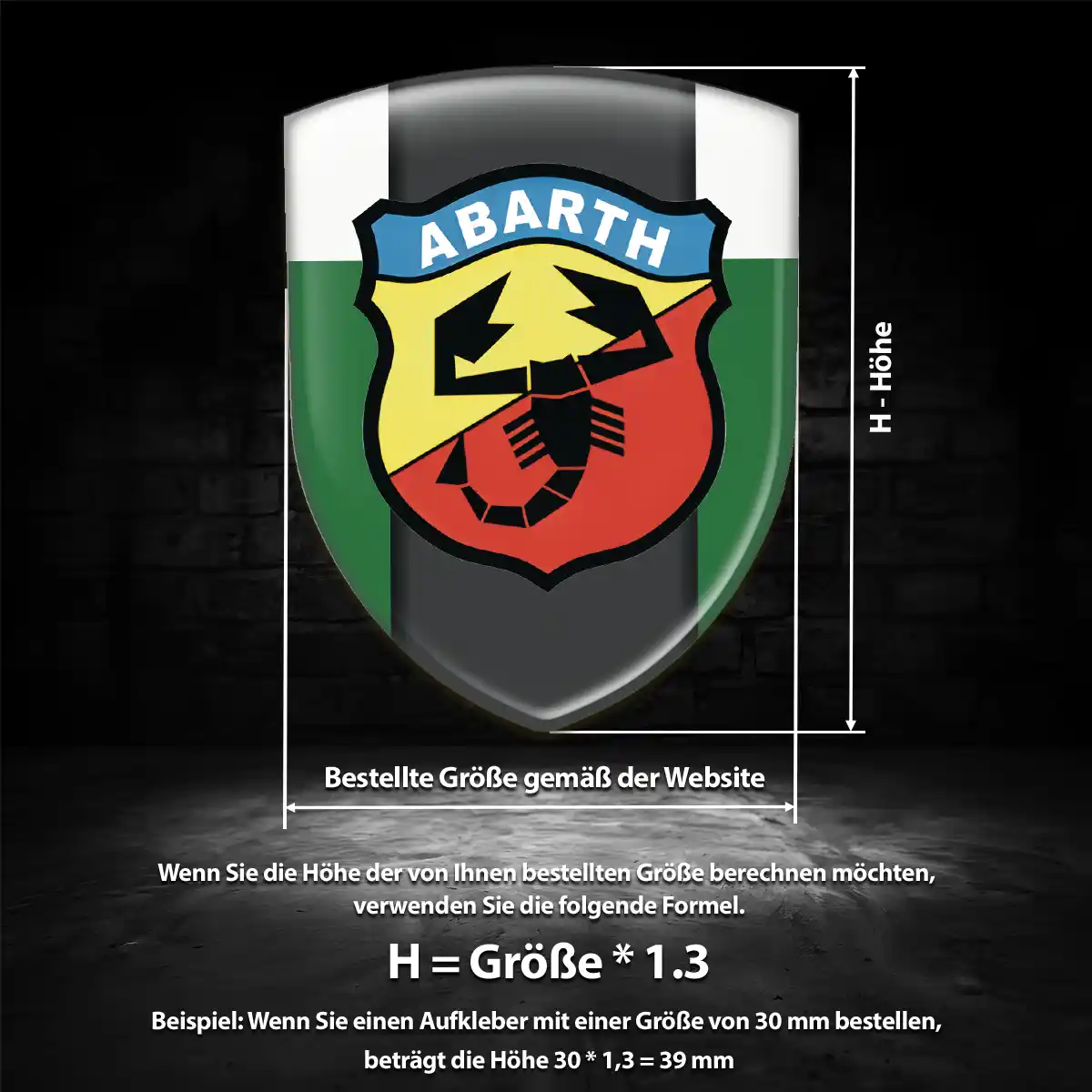 Abarth Silikon Aufkleber Wappen Überzeugende Qualität