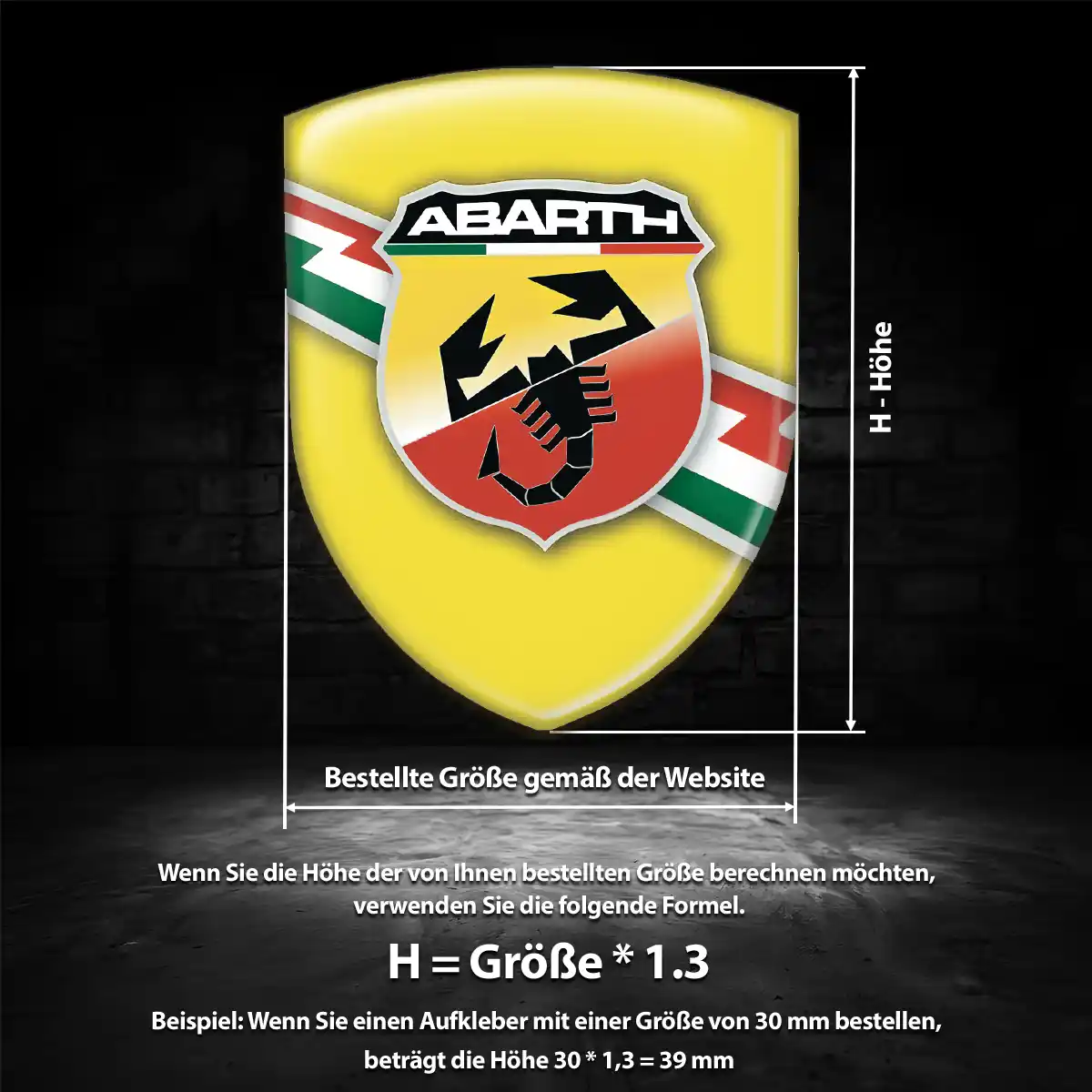 Abarth Silikon Aufkleber Wappen Edles Design