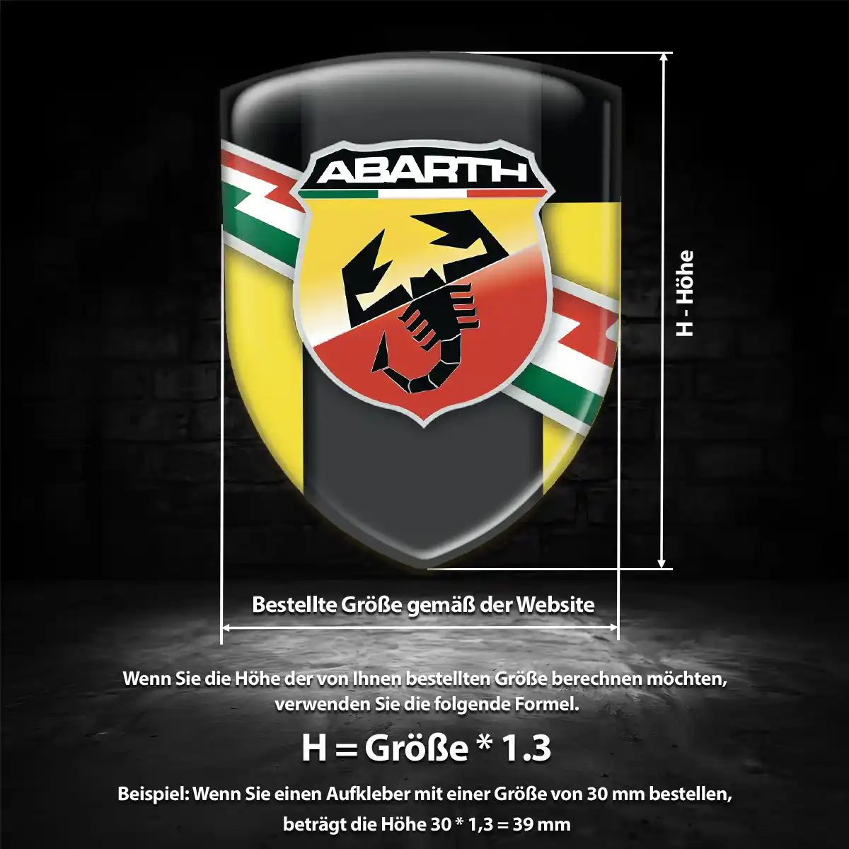 Abarth Silikon Aufkleber Wappen Elegantes Design