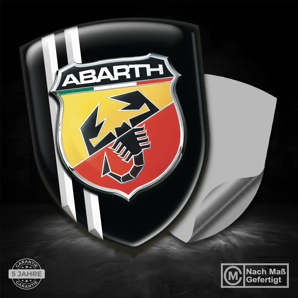 Abarth Silikon Aufkleber Wappen Erstklassige Qualität