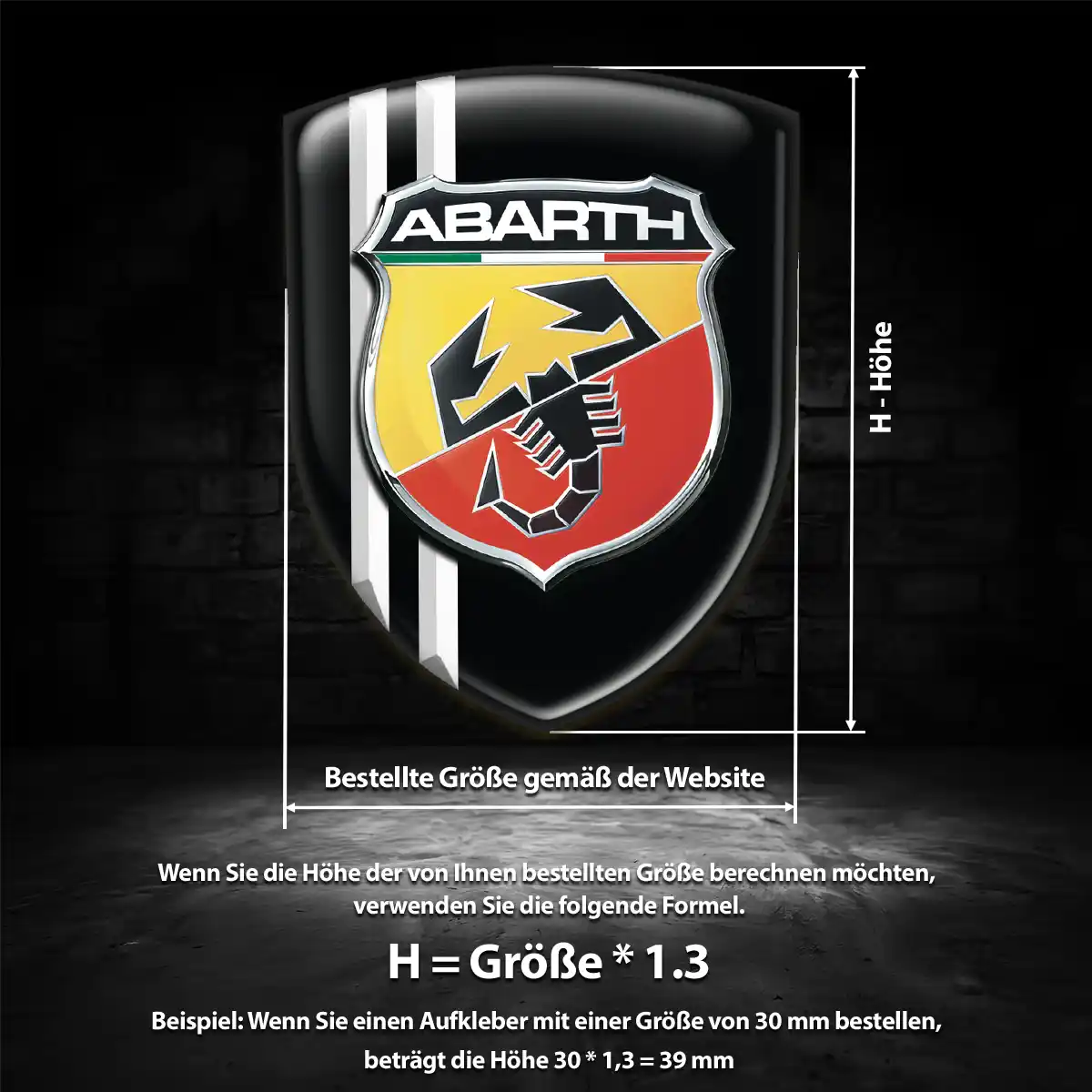 Abarth Silikon Aufkleber Wappen Erstklassige Qualität