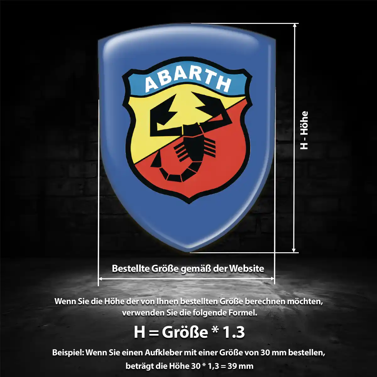 Abarth Silikon Aufkleber Wappen Exterieurdesign