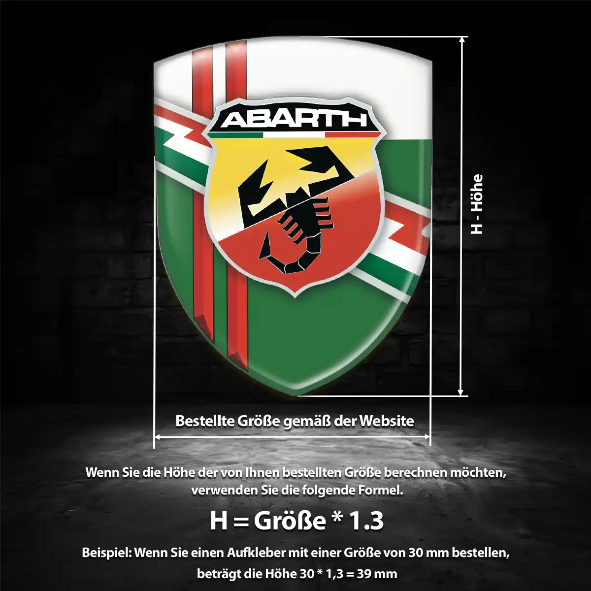 Abarth Silikon Aufkleber Wappen Höchste Qualität