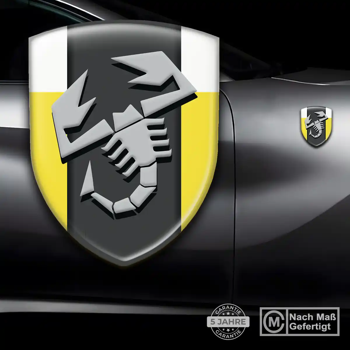 Abarth Silikon Aufkleber Wappen Hochwertiges Harz