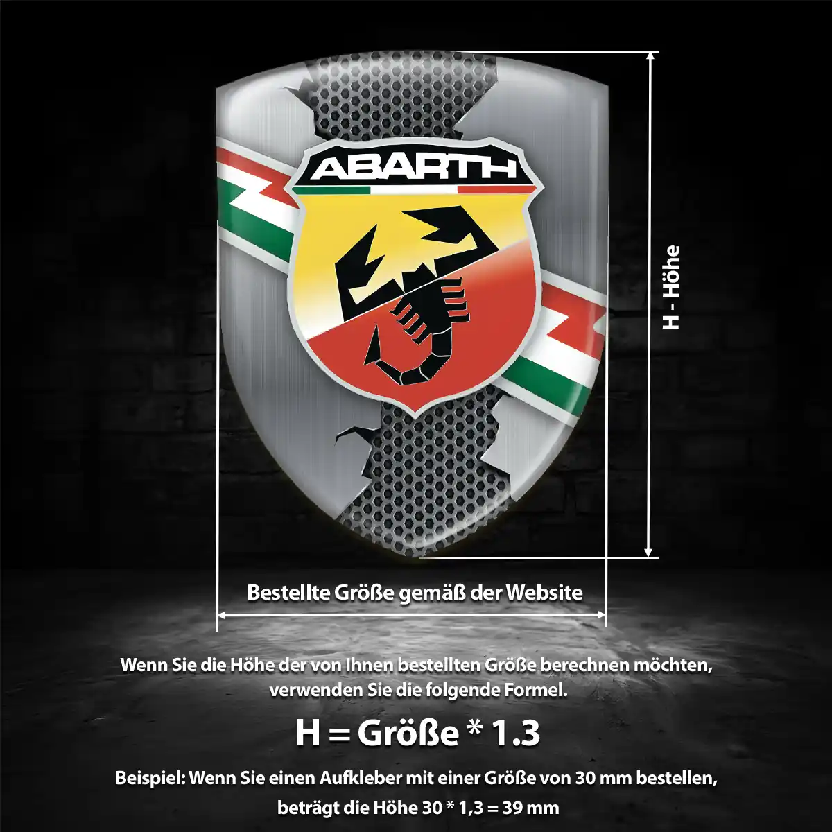 Abarth Silikon Aufkleber Wappen Hohe Qualität