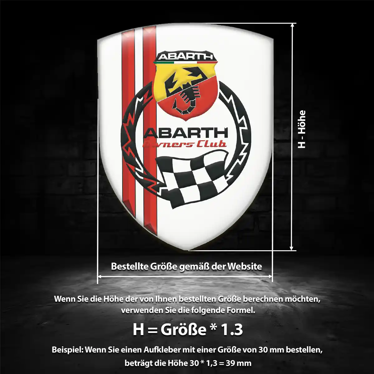 Abarth Silikon Aufkleber Wappen Limitierte Auflage