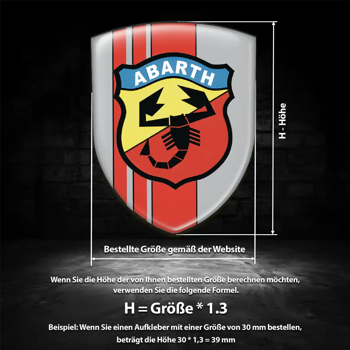 Abarth Silikon Aufkleber Wappen Markenedition