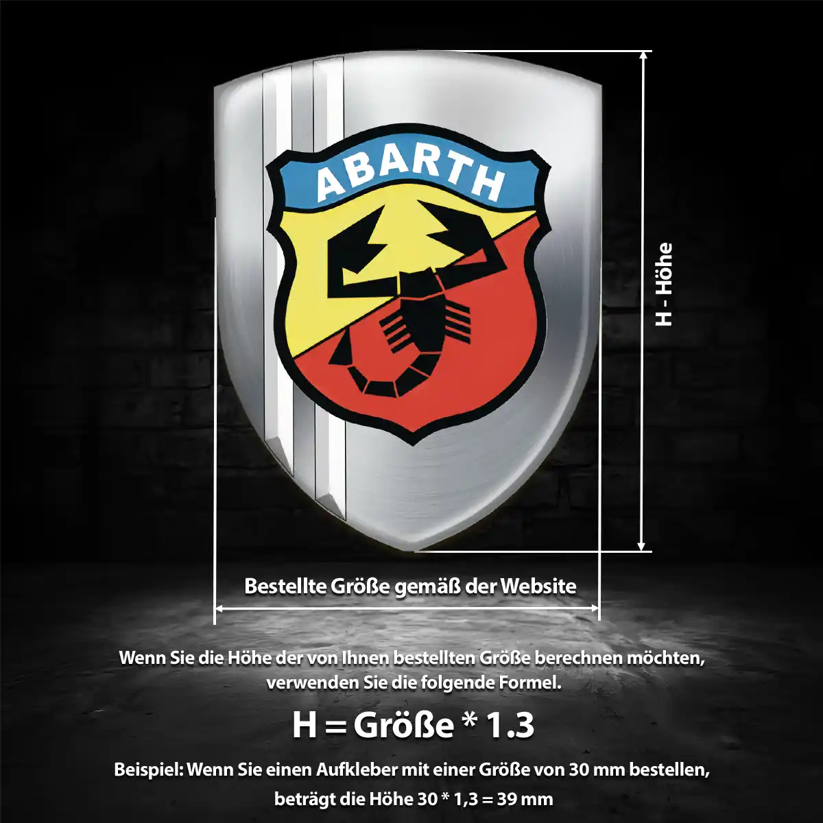 Abarth Silikon Aufkleber Wappen Modernes Design