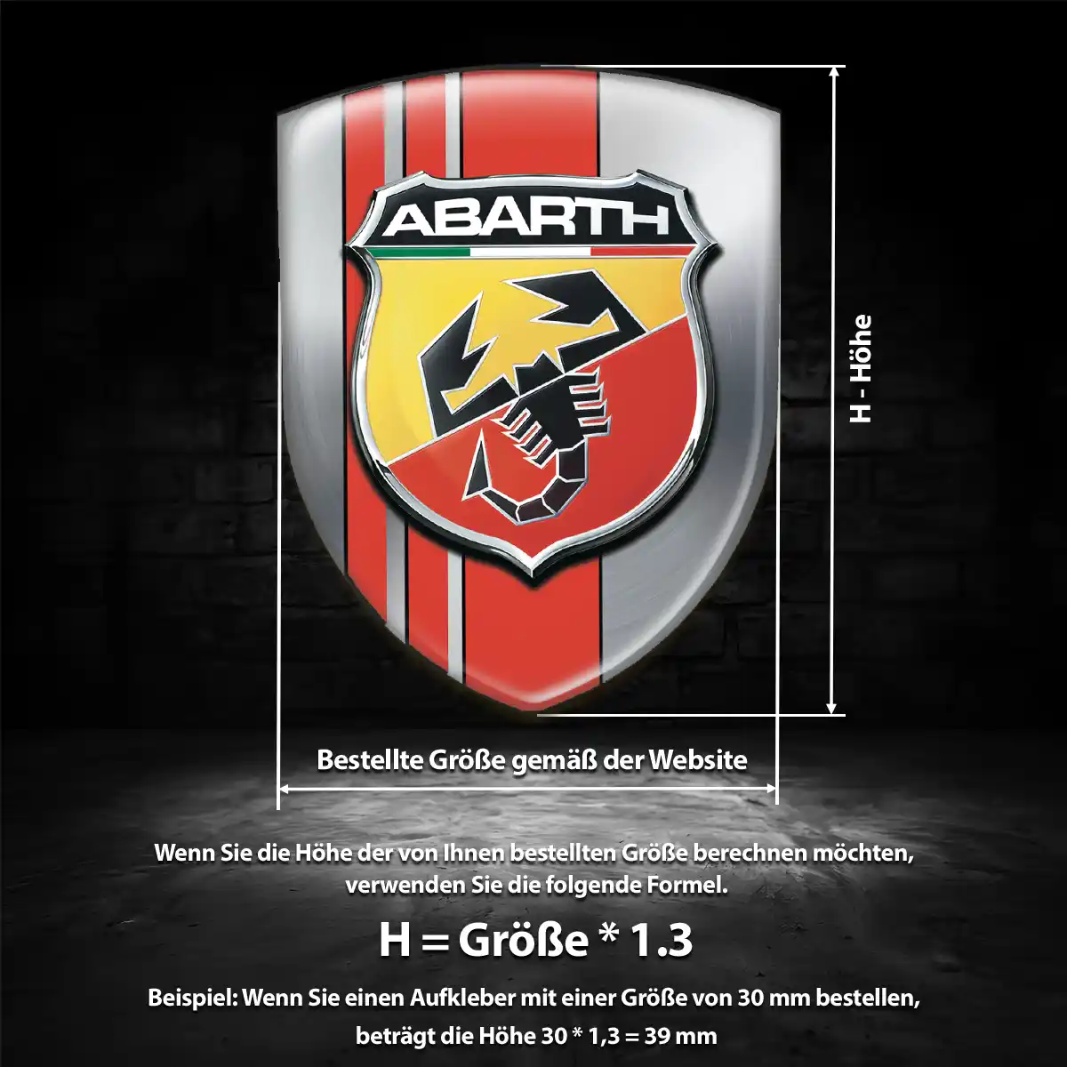 Abarth Silikon Aufkleber Wappen Premium-Edition