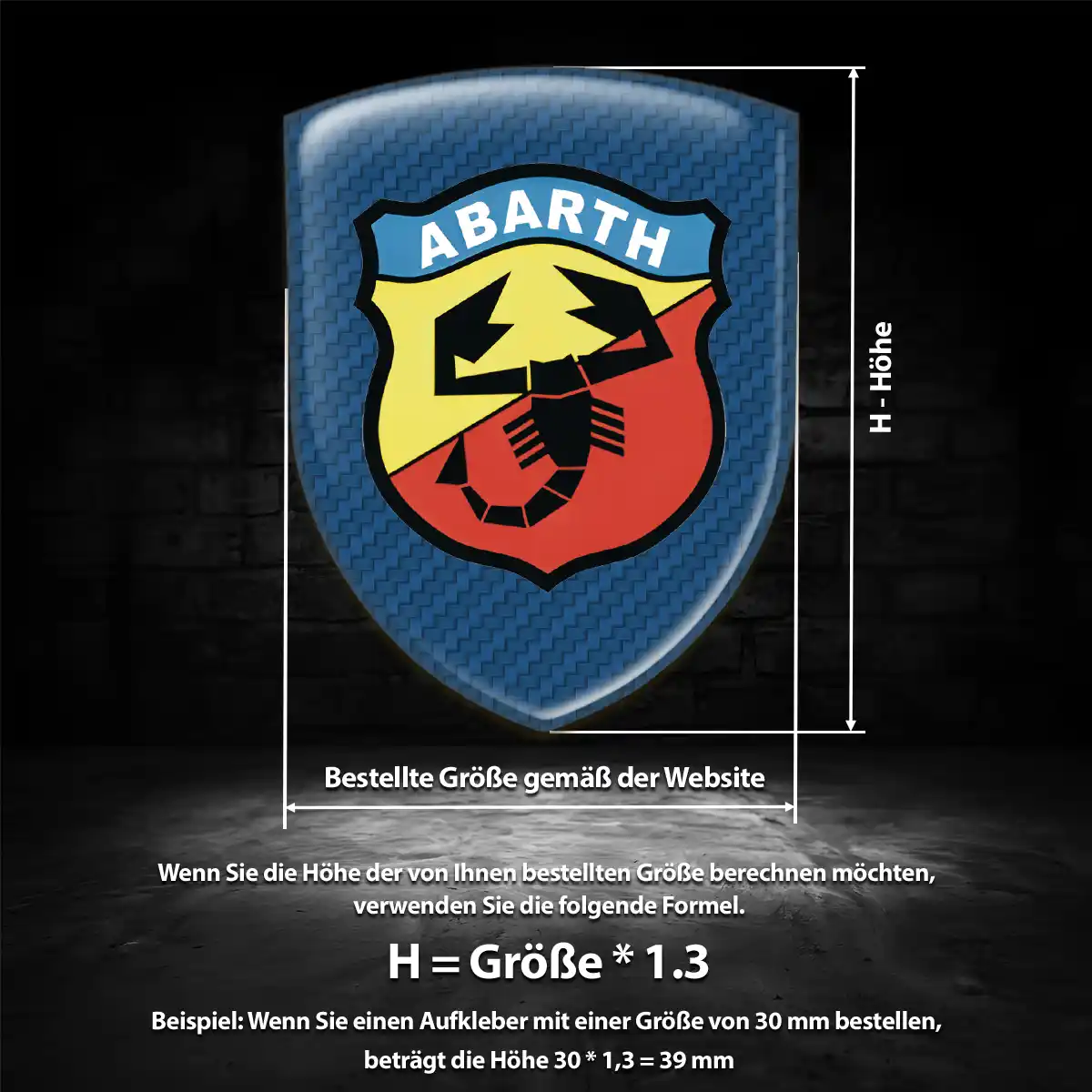 Abarth Silikon Aufkleber Wappen Premiumqualität