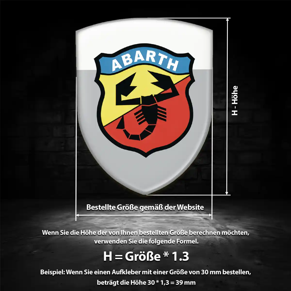 Abarth Silikon Aufkleber Wappen Spitzenqualität