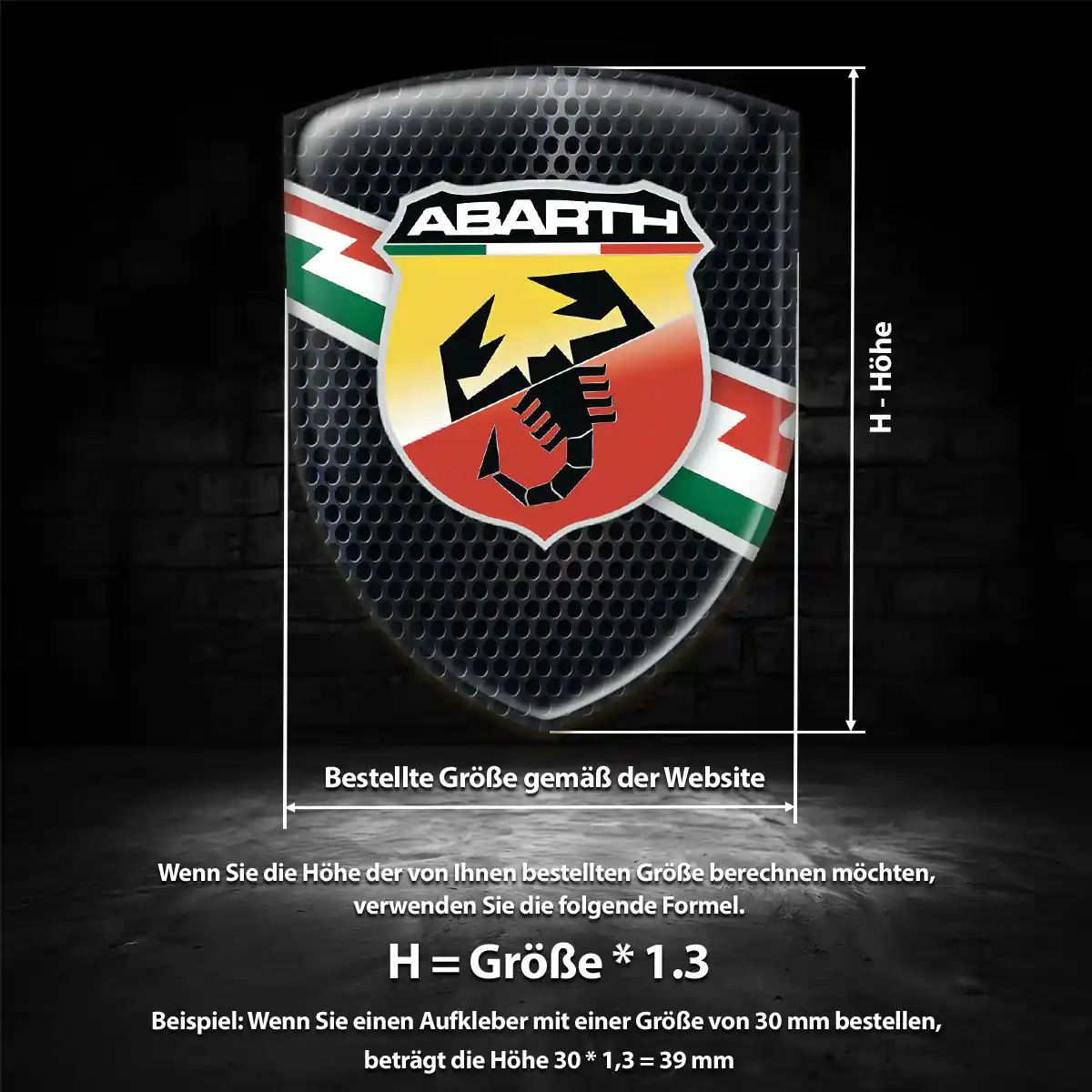 Abarth Silikon Aufkleber Wappen Stilvolles Design