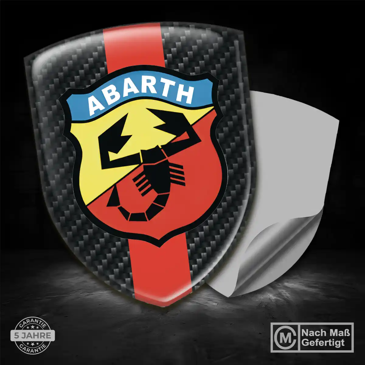 Abarth Silikon Aufkleber Wappen Tuningfahrzeug