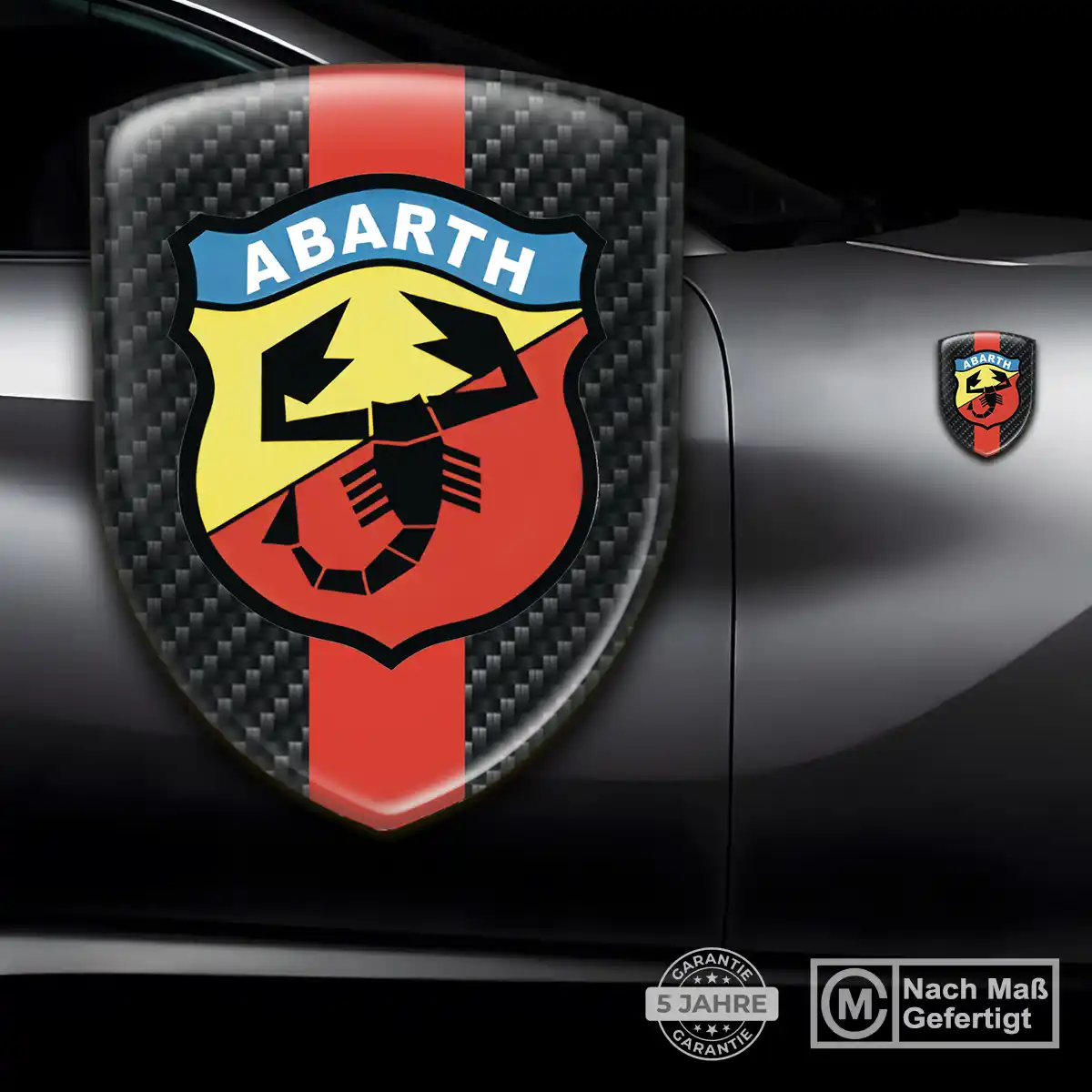 Abarth Silikon Aufkleber Wappen Tuningfahrzeug