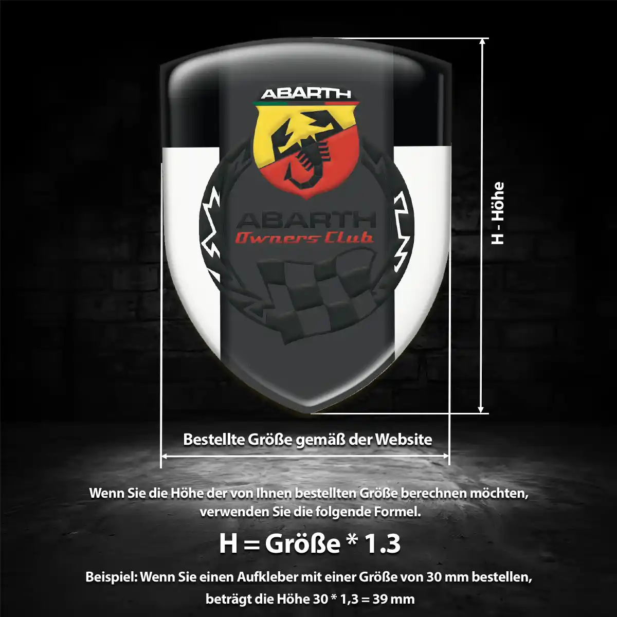 Abarth Wappen Aufkleber Auto Höchste Qualität