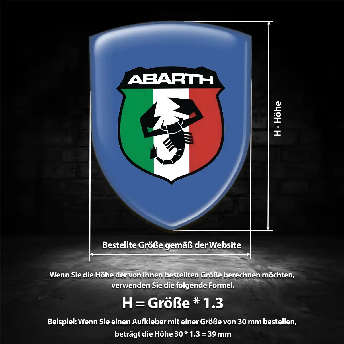 Abarth Wappen Aufkleber Auto Hochwertiges Harz