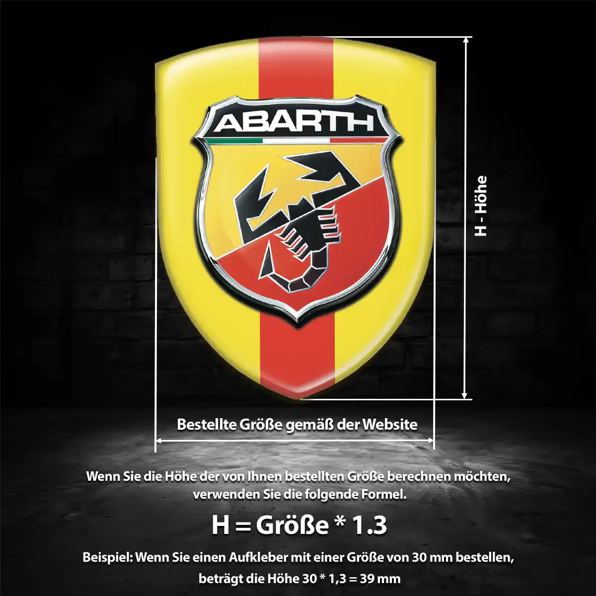 Abarth Wappen Aufkleber Auto Interieurdesign