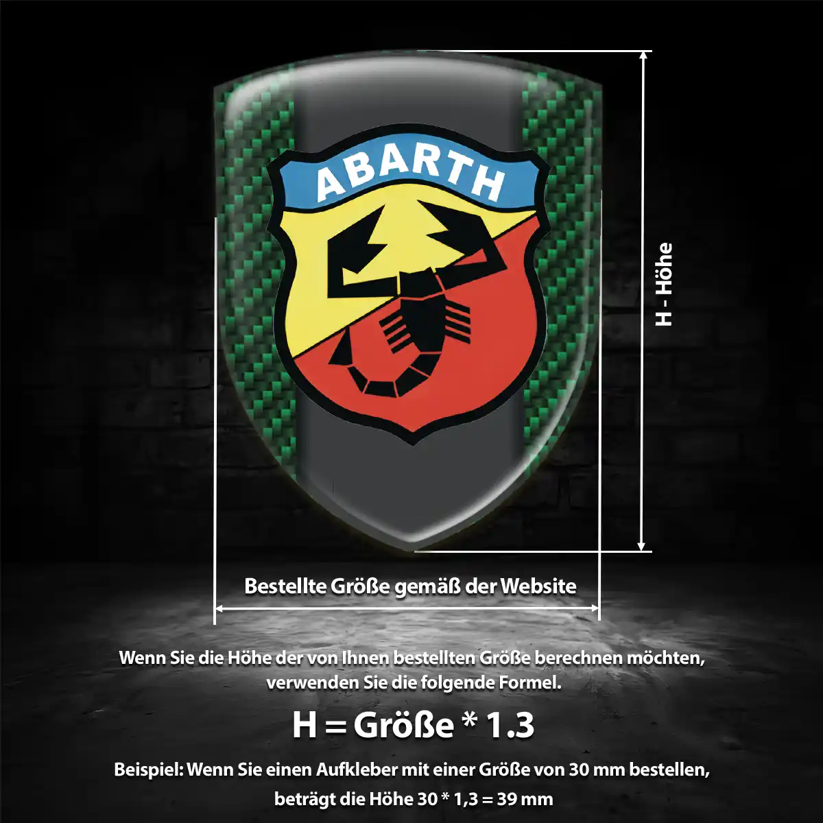 Abarth Wappen Aufkleber Auto Premium-Edition