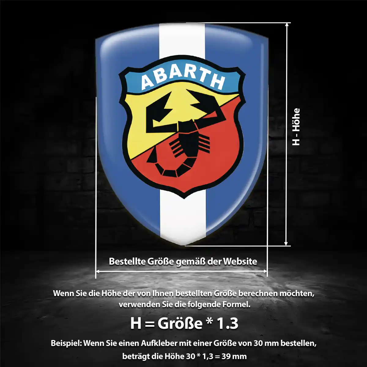 Abarth Wappen Aufkleber Auto Spitzenqualität