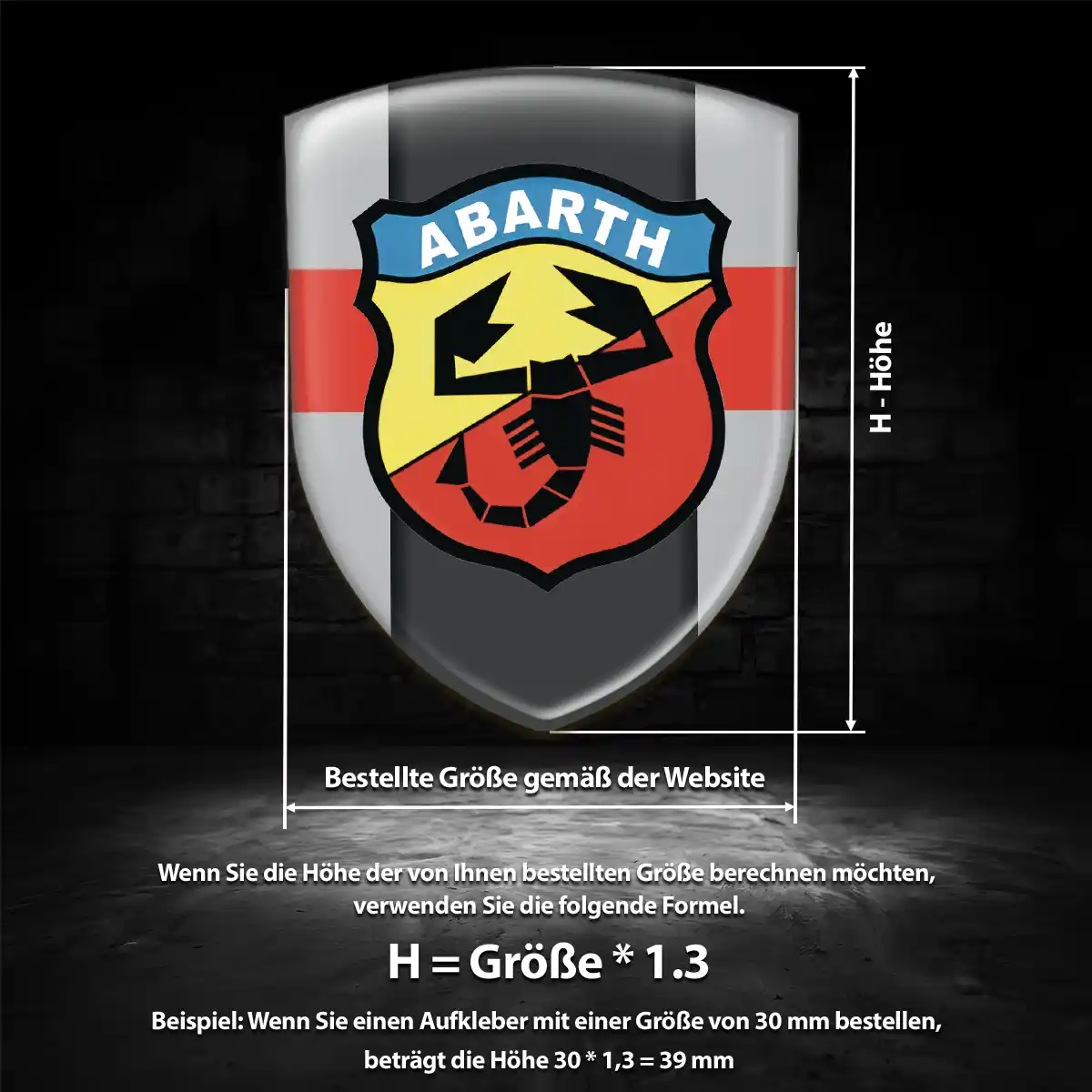 Abarth Wappen Aufkleber Auto Tuningfahrzeug