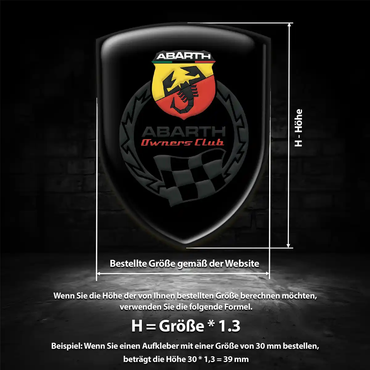 Abarth Wappen Aufkleber Emblem Ausdrucksstarkes Design