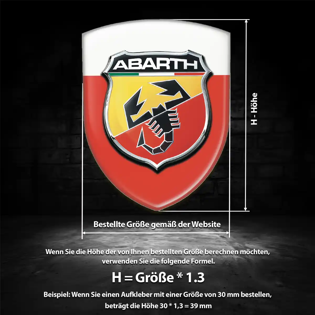 Abarth Wappen Aufkleber Emblem Auto Überzeugende Qualität