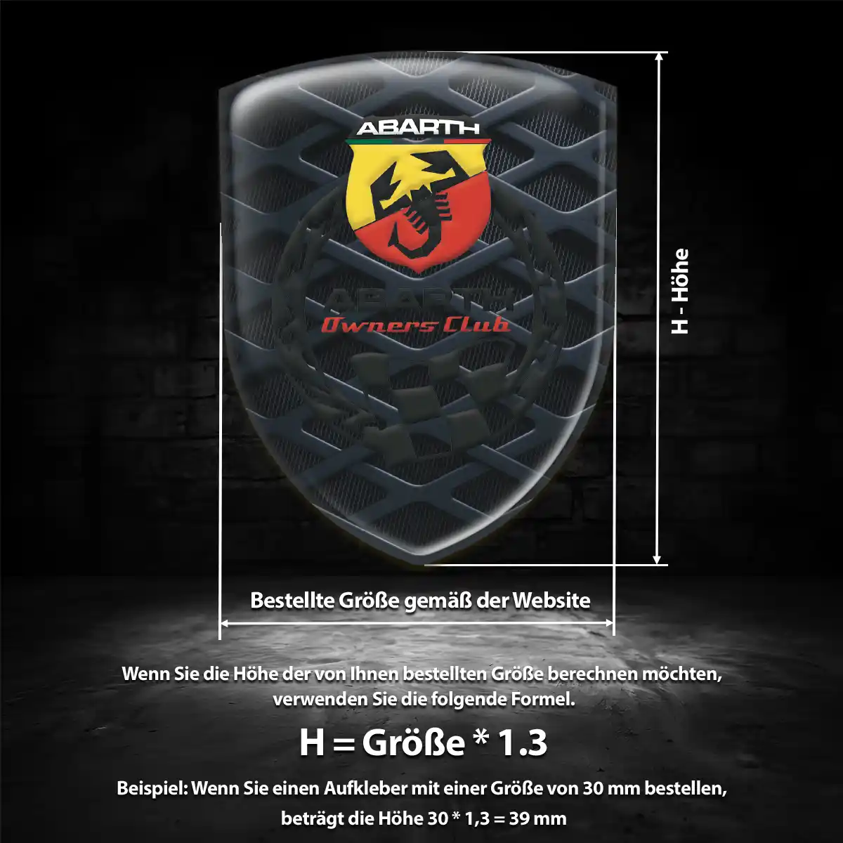 Abarth Wappen Aufkleber Emblem Auto Höchste Qualität